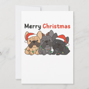 French Bulldog Christmas Animals Cute Dogs Holiday Card
