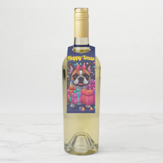 French Bulldog Christmas Bottle Tag