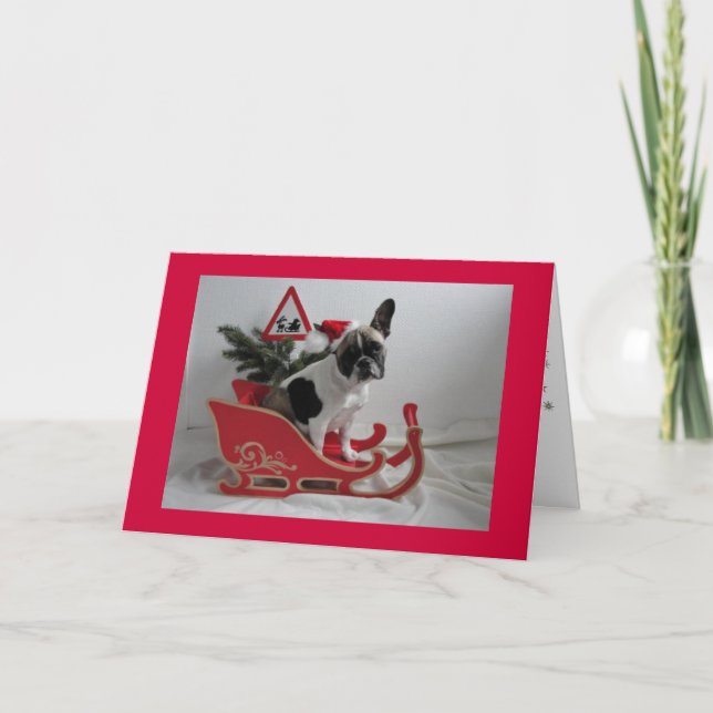 French Bulldog Christmas card (Front)