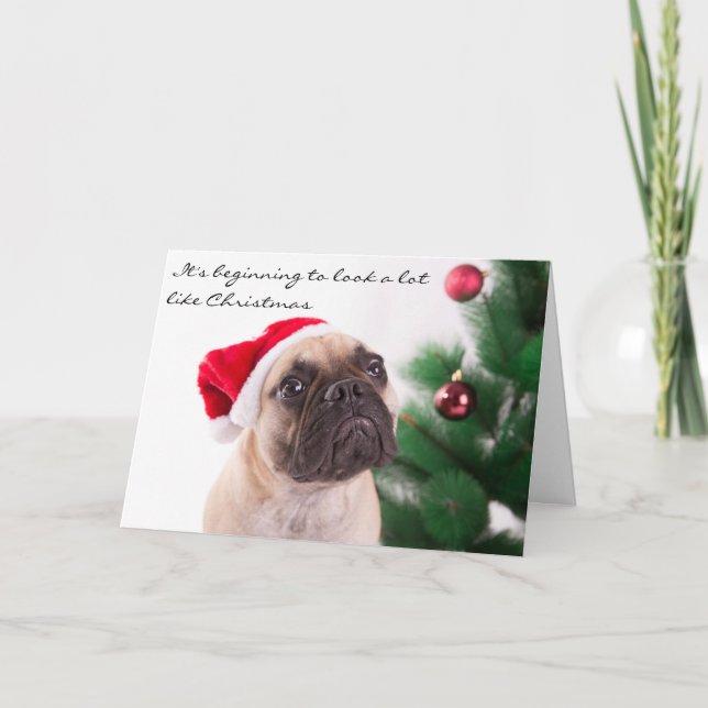 French Bulldog Christmas Card (Front)