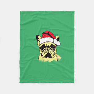 French Bulldog Christmas Cartoon Fleece Blanket