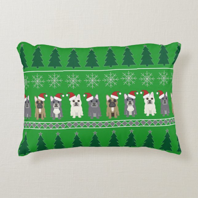 French Bulldog Christmas Decorative Cushion (Front)