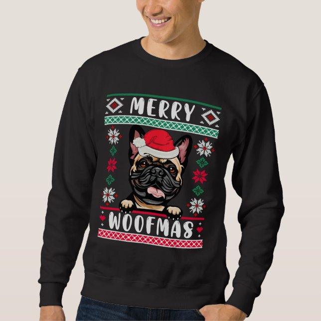 French Bulldog Christmas Dog Owner Sweatshirt (Front)