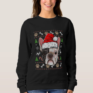 french bulldog christmas dog santa with hat gift sweatshirt