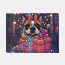 French Bulldog Christmas Doormat