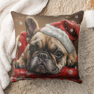 French Bulldog Christmas Festive  Cushion