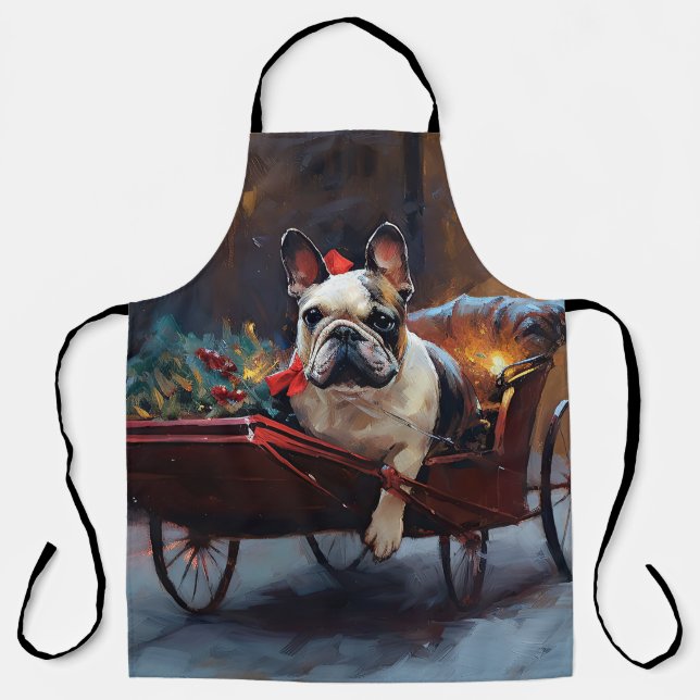 French Bulldog Christmas Festive Season Apron (Front)