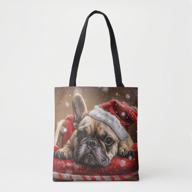 French Bulldog Christmas Festive  Tote Bag (Front)