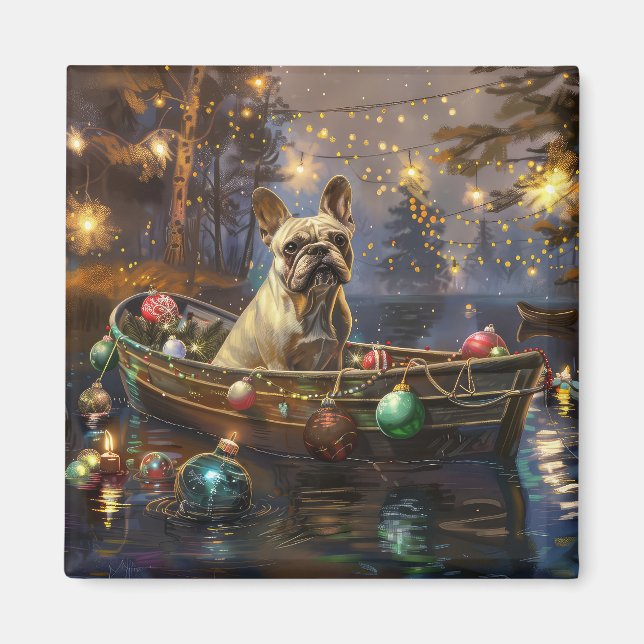 French Bulldog Christmas Festive Voyage  Magnet (Front)
