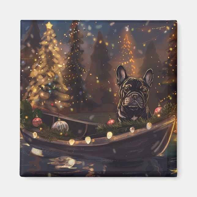 French Bulldog Christmas Festive Voyage Magnet (Front)