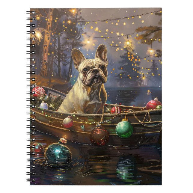 French Bulldog Christmas Festive Voyage  Notebook (Front)
