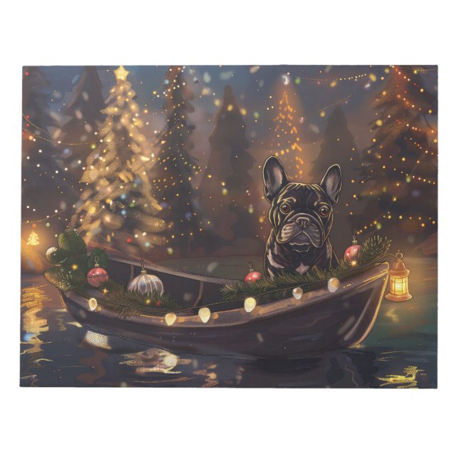French Bulldog Christmas Festive Voyage Notepad (Front)