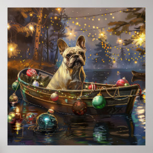 French Bulldog Christmas Festive Voyage Poster