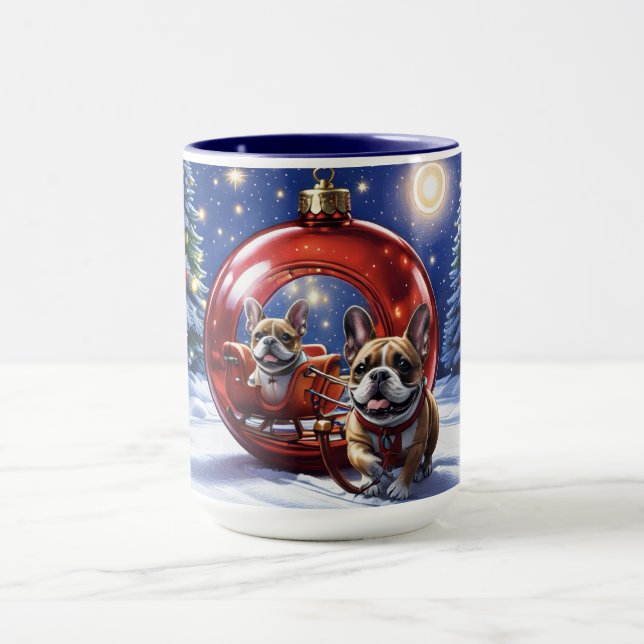 French Bulldog Christmas French Bulldog Mug (Center)