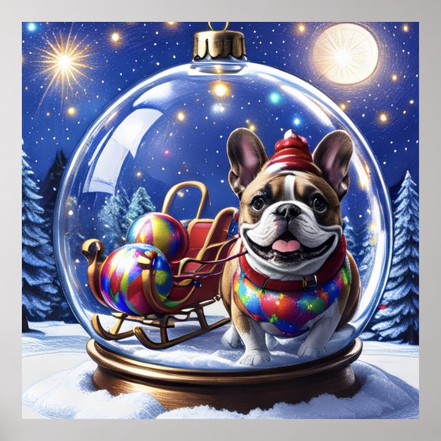 French Bulldog Christmas French Bulldog Poster (Front)