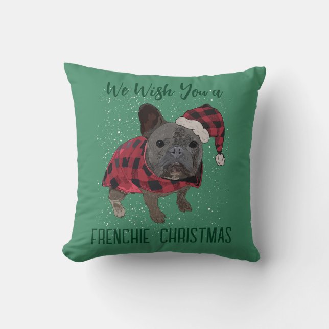 French Bulldog Christmas Funny Dog Cushion (Front)