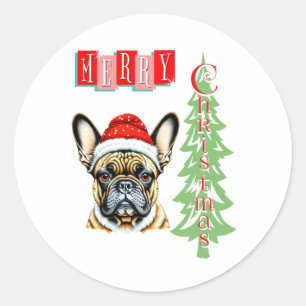 French Bulldog Christmas gift   Classic Round Sticker