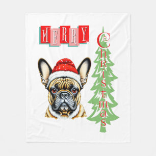 French Bulldog Christmas gift   Fleece Blanket