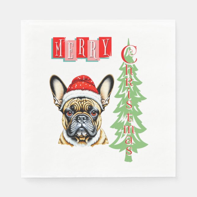 French Bulldog Christmas gift   Napkin (Front)