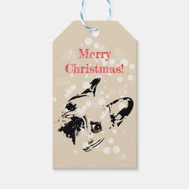 French Bulldog Christmas Gift Tags (Front)
