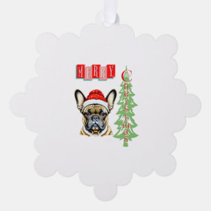 French Bulldog Christmas gift Tree Decoration Card