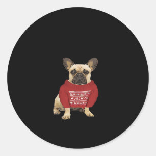 French Bulldog Christmas gifts and christmas sweat Classic Round Sticker