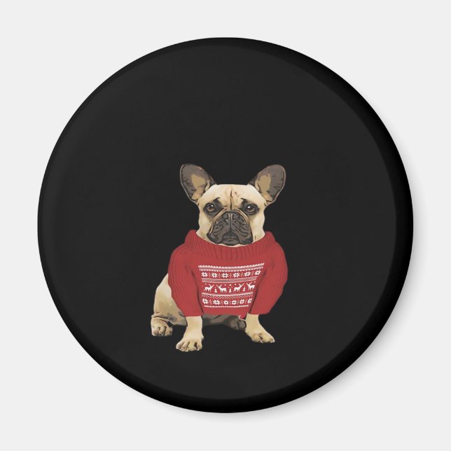 French Bulldog Christmas gifts and christmas sweat Magnet (Front)