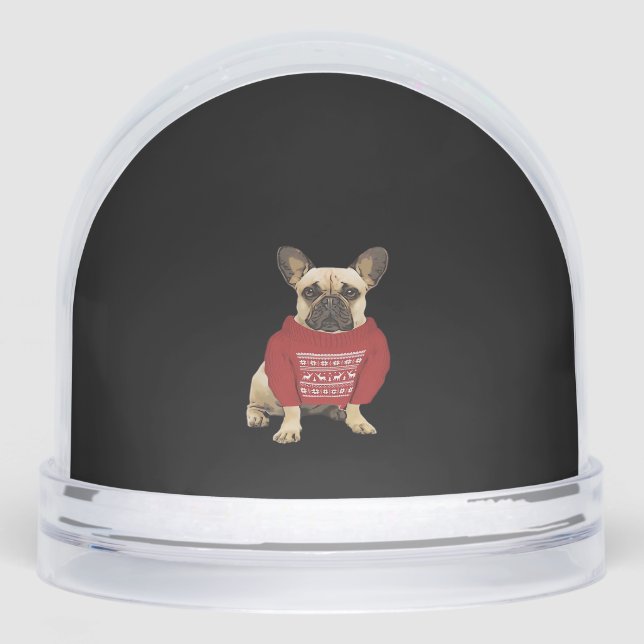 French Bulldog Christmas gifts and christmas sweat Snowglobe (Front)