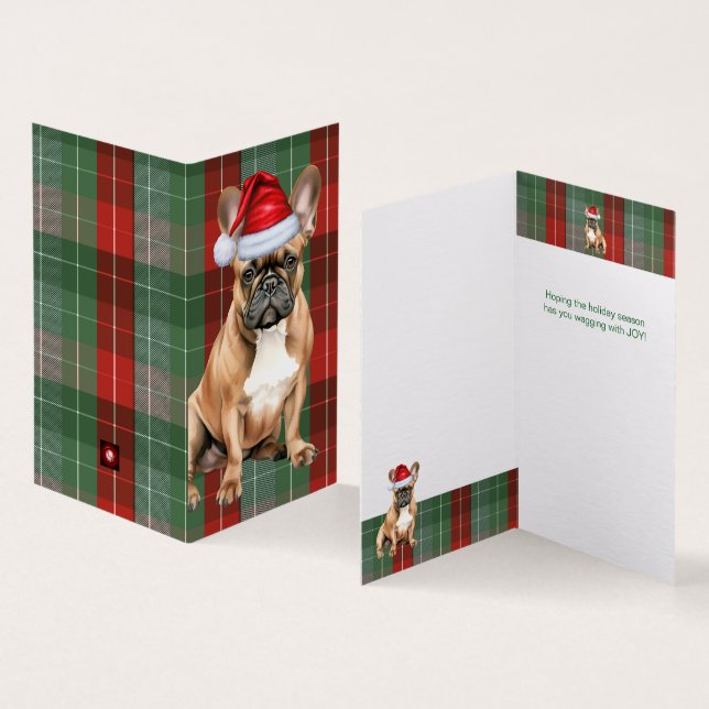 French Bulldog Christmas Green Red Holiday Plaid (Inside and Outside)