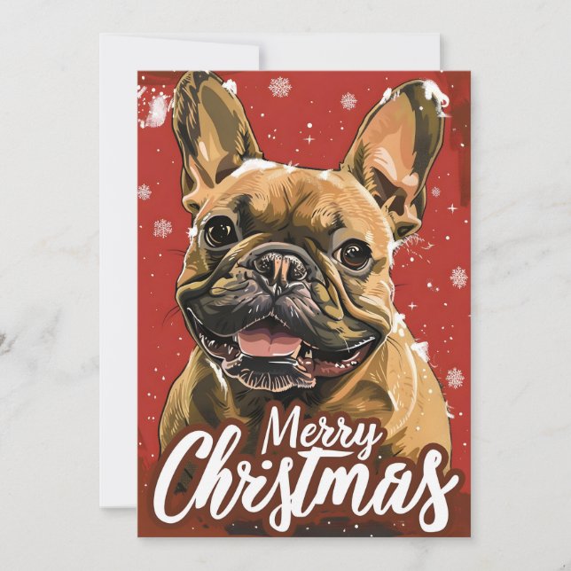 French Bulldog Christmas  Holiday Card (Front)
