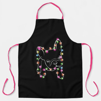 French Bulldog Christmas Light Apron
