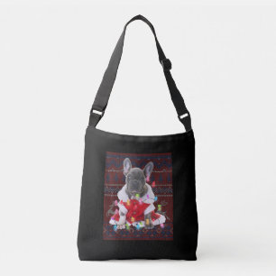 French Bulldog Christmas Lights Ugly Sweater Dog Crossbody Bag