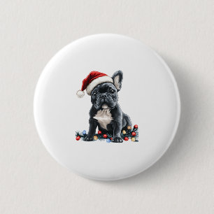 French Bulldog Christmas Lights Xmas Dogs Gifts Me 6 Cm Round Badge