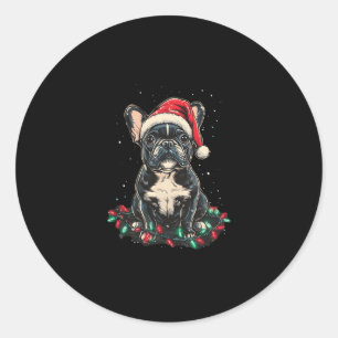 French Bulldog Christmas Lights Xmas Dogs Gifts Me Classic Round Sticker