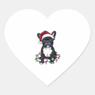 French Bulldog Christmas Lights Xmas Dogs Gifts Me Heart Sticker