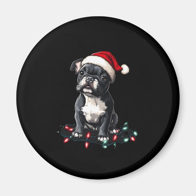 French Bulldog Christmas Lights Xmas Dogs Gifts Me Magnet (Front)
