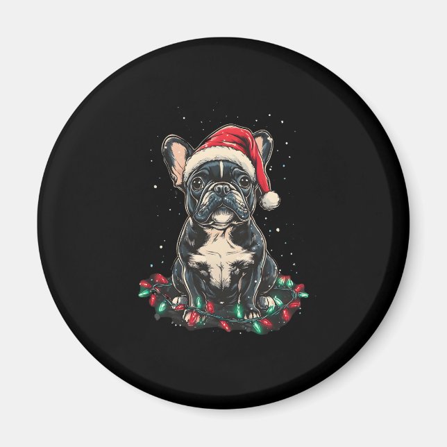 French Bulldog Christmas Lights Xmas Dogs Gifts Me Magnet (Front)
