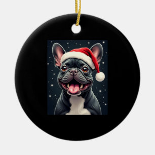 French Bulldog Christmas Long Sleeve T-Shirt Ceramic Ornament