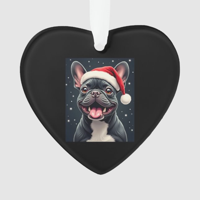 French Bulldog Christmas Long Sleeve T-Shirt Ornament (Front)