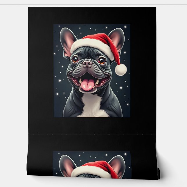 French Bulldog Christmas Long Sleeve T-Shirt Wallpaper (Unrolling)