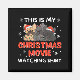 French Bulldog Christmas Movie Watching Men Women Magnet