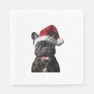 French Bulldog Christmas  Napkin