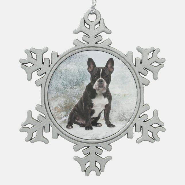 French Bulldog Christmas Ornament (Front)