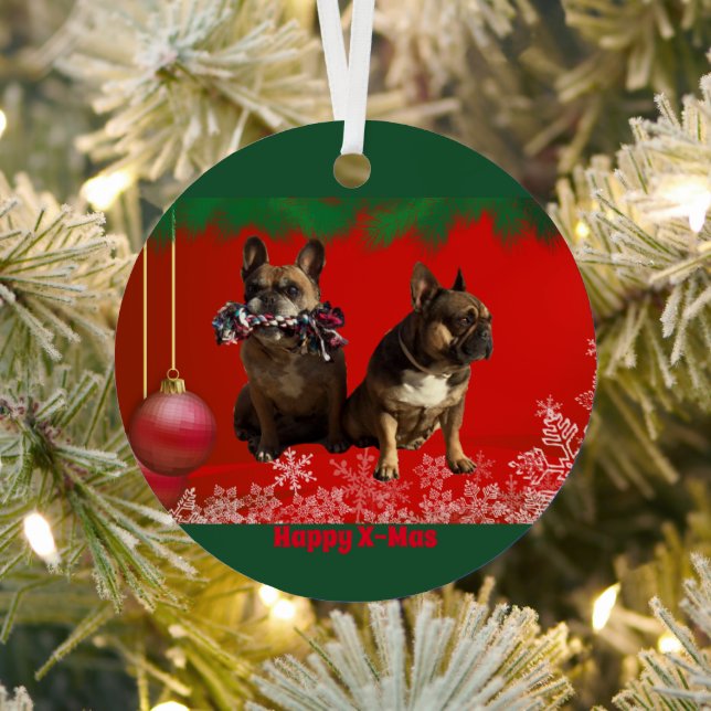 French bulldog Christmas ornaments (Insitu)