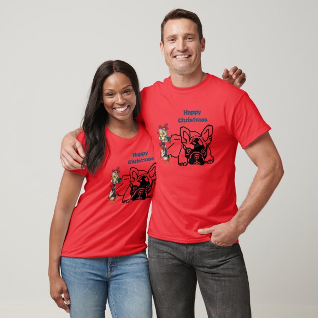 French Bulldog Christmas Party T-Shirt (Unisex)