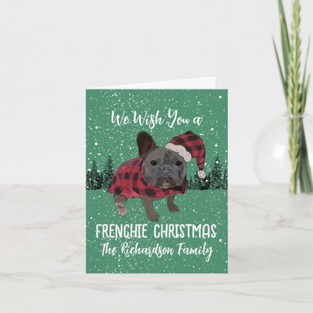 French Bulldog Christmas Personalised Dog Frenchie Card (Front)
