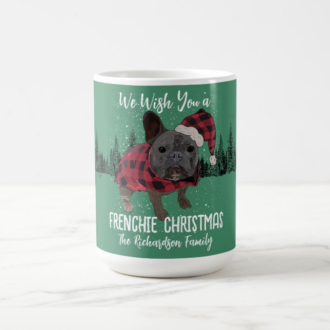 French Bulldog Christmas Personalised Dog Frenchie Coffee Mug (Center)