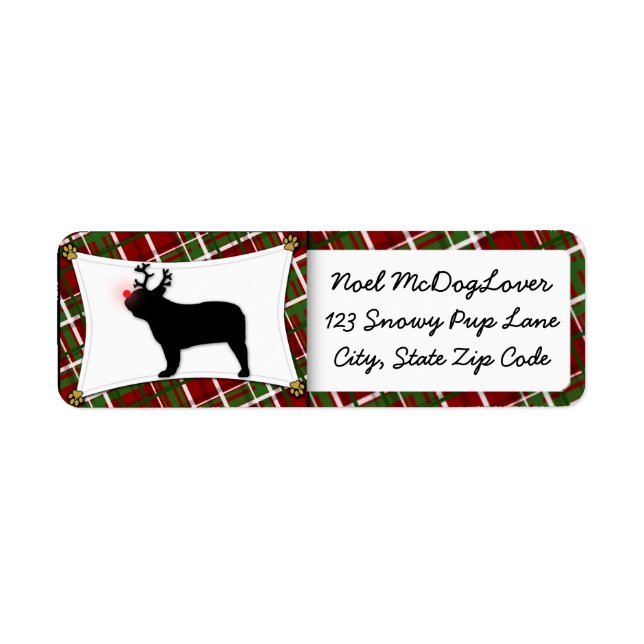 French Bulldog Christmas Return Address Label (Front)