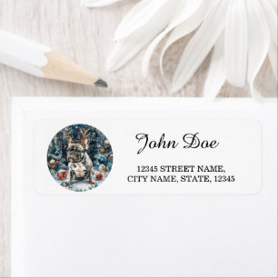 French Bulldog Christmas Return Address Label