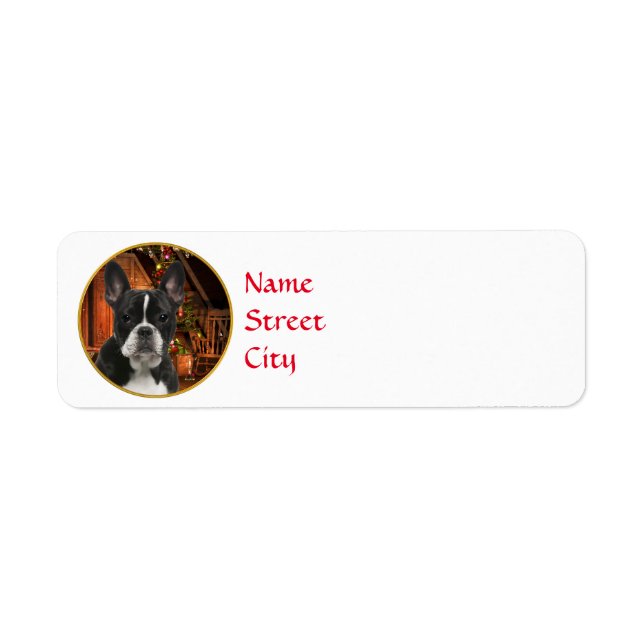French Bulldog Christmas Return Address Labels (Front)